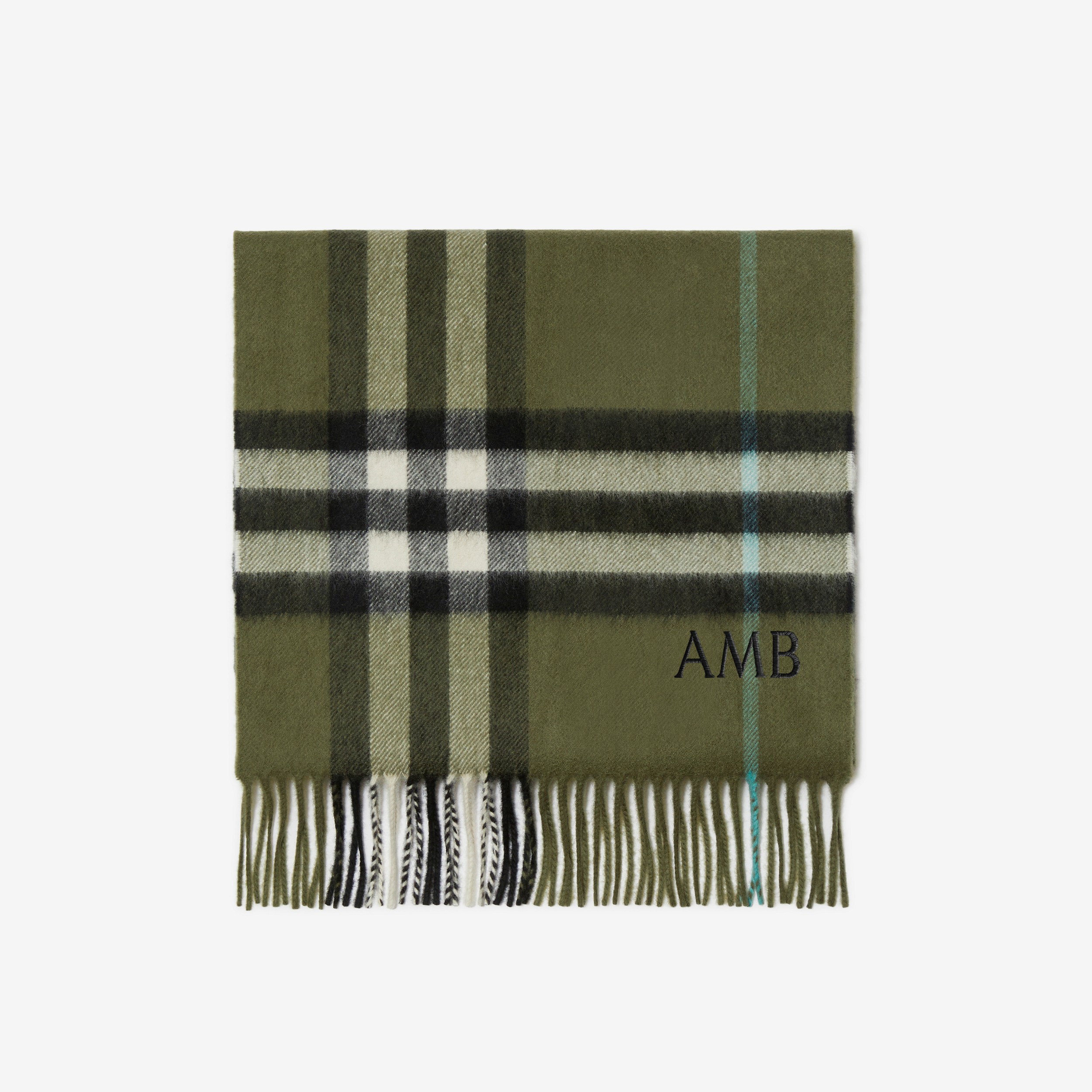 Check Cashmere Scarf in Shrub | Burberry® Official